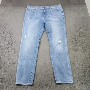 Jeans Mens 37x29 Light Wash Blue Straight Distressed Regular Fit Denim Pants